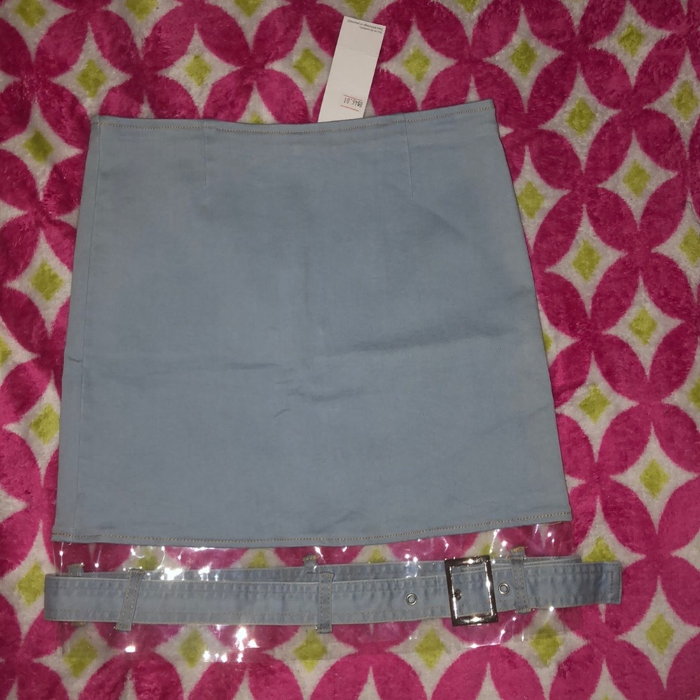 Light blue denim skirt